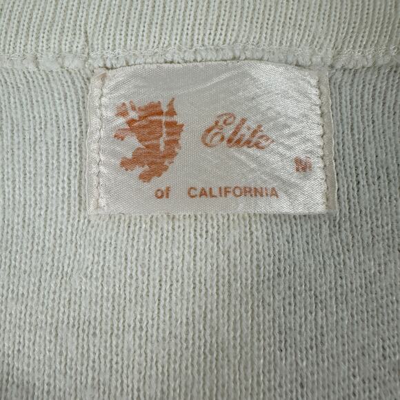 Vintage Elite of California Audi Knit Sweater White Retro Unisex Medium Preppy - Picture 3 of 13
